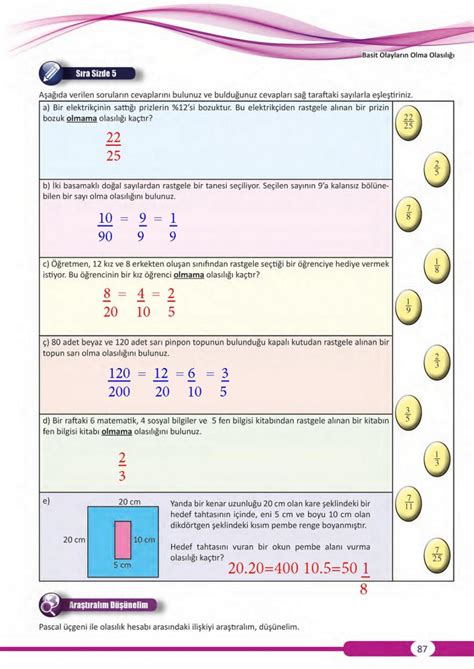 8 sınıf matematik ders kitabı cevap anahtarı meb yayınları